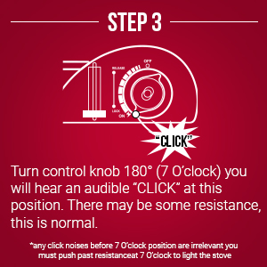 Stove lighting Instructions Step 3