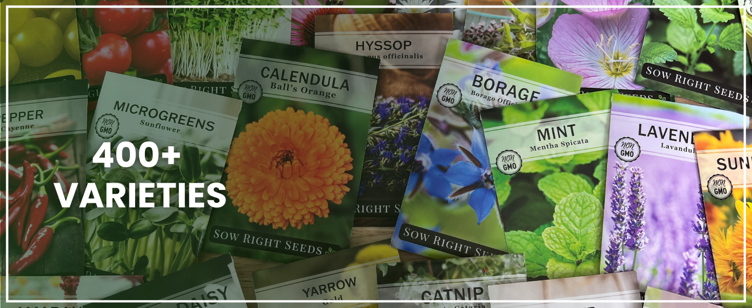 more than 400 varieties of non gmo heirloom seeds to choose from